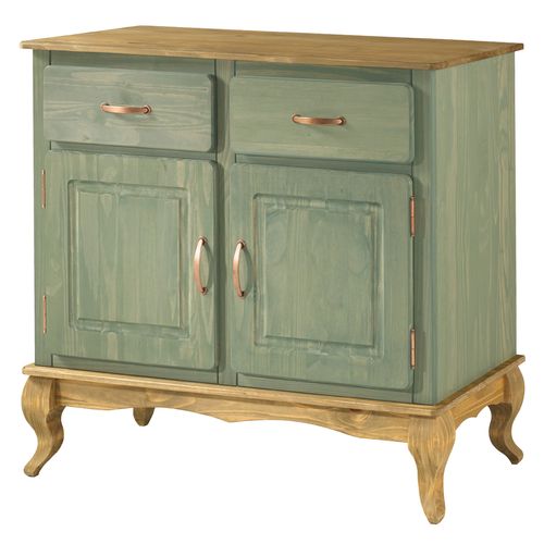 Balcão Buffet de Madeira com 2 Portas e 2 Gavetas Verde Oliva