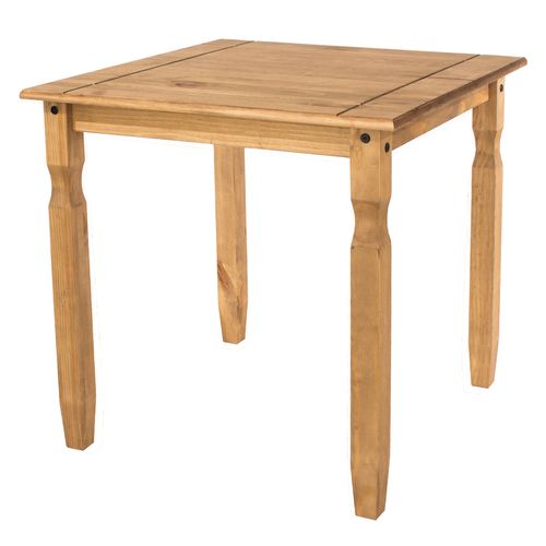 Mesa de Jantar Quadrada de Madeira Maciça Marrom Antique