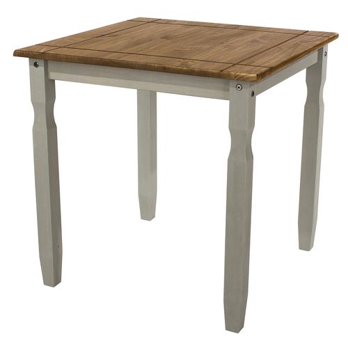 Mesa de Jantar Quadrada de Madeira Cinza Lavado