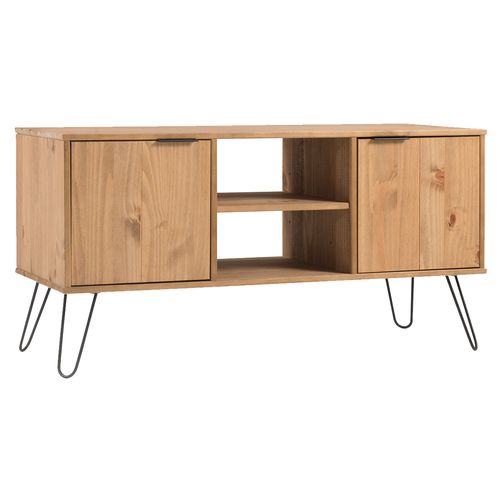 Rack em Madeira Maciça com 2 Portas Marrom Antique
