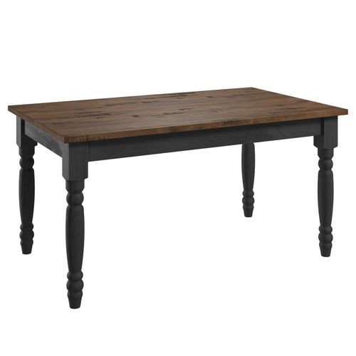Mesa em Madeira Maciça com Pés Torneados Preto