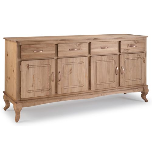 Balcão Buffet em Madeira Maciça com 4 Portas e 4 Gavetas Marrom Antique